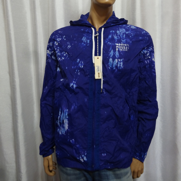 Diesel Other - DIESEL mens hooded windbreaker 00CGSL00NKG 88E JIBATIK blue jacket  S